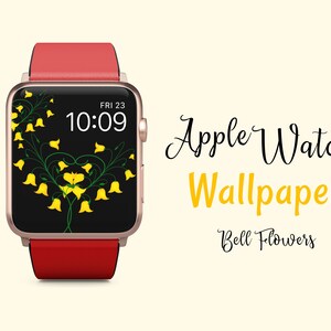 Apple Watch Wallpaper Bell Yellow Flowers, Background Apple Watch Face Design, Flowers Smart Watch Background, Flower Apple Watch Face