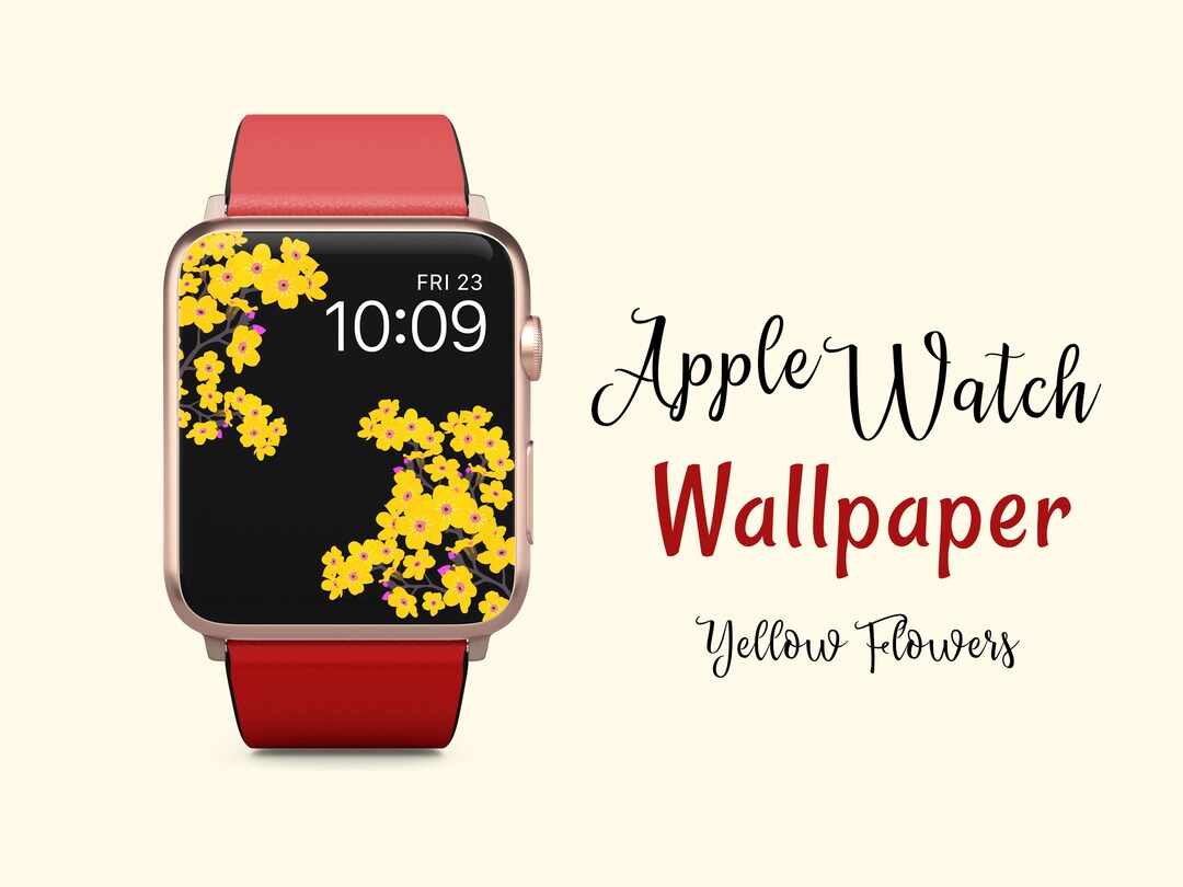 Apple Watch Wallpaper Yellow Flower, Background Apple Watch Face Design