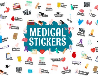 Medical Digital Stickers, Health Appointments, Medical Equipment, Precropped Digital Planner Stickers, GoodNotes Stickers, Planner Stickers