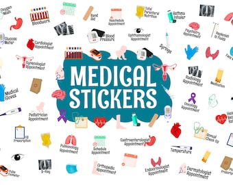 Medical Digital Stickers, Health Appointments, Medical Equipment, Precropped Digital Planner Stickers, GoodNotes Stickers, Planner Stickers