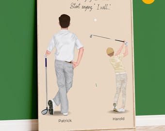 Golf Gift for Dad, Father&#39;s day golf gift, Personalized Golf Gifts, Christmas Golf, Golf Print Poster, Custom Golf Gifts, Golf Gifts for dad