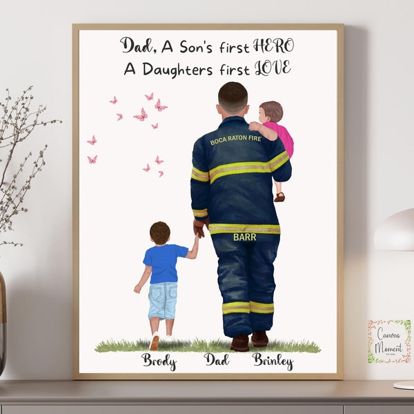 Firefighter Fathers Day Gift, Firefighter and daughter, EMT Firefighter, Firefighter Dad, EMT Gifts, Dad Gift from Kids, Dad Gift From Wife