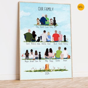 PERSONALIZED Family TREE Wall Art, Family Tree, Sentimental gift for grandma, Special gift for mom, Birthday gift for mum
