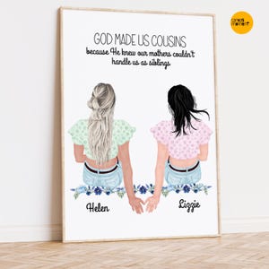 Personalised Cousin Gift, Cousins Picture, Birthday Present for Cousin, Birthday Gift for Cousin