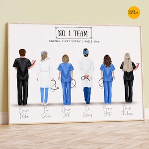 Personalized Nurse Team Print: Doctor Retirement Gift