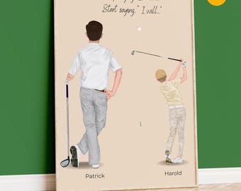 Golf Gift for Dad, Father's day golf gift, Personalized Golf Gifts, Christmas Golf, Golf Print Poster, Custom Golf Gifts, Golf Gifts for dad