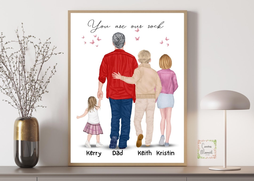 Buy Custom Dad and Kids Wall Art, Personalized Father's Day Gift Idea ...