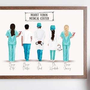 Personalized Medical Team Print: Custom Nurse Doctor Gift