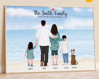 Personalized Family Portrait Print: Custom People & Pets