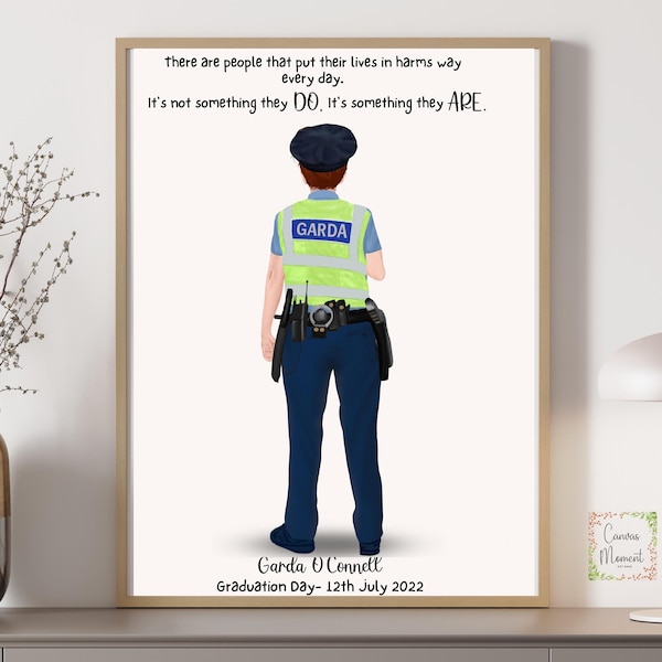 Garda Siochana, Irish Police gifts, Police Officer Gifts, Garda woman, Garda man, Personalised Police Gift, Police Gifts