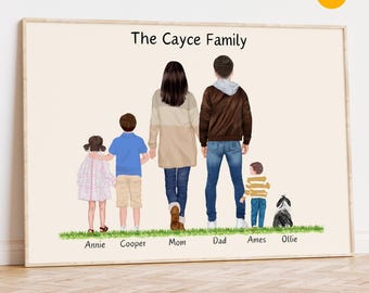 Personalized Family Portrait: Custom Art with Pets