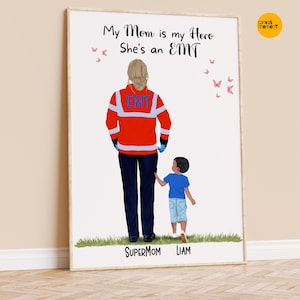 Paramedic Mom, EMT gifts for women, Personalized Paramedic Gifts, Ambulance staff gifts, Paramedic Print, Emergency Services, Medical Mom