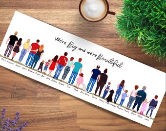 Extra Large Family Canvas, Big Group Print, Huge family Group Wall Art, Family Print Personalized, Work Team Canvas, Large family portrait