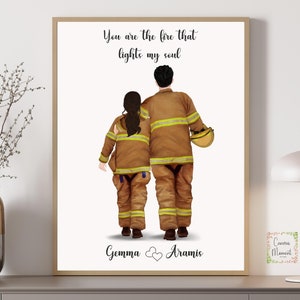 Firefighter Couple, Firefighter Gift for him, Firefighter gift for her, Emergency Services gift, Firefighter dad, Firefighter mom