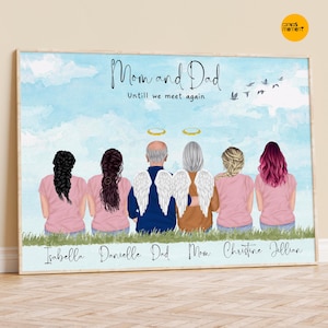 Mom and Dad in Heaven, Mother and Father Loss, Grandpa and grandma memorial family print, Sentimental gift for mom, Remembering mom and dad