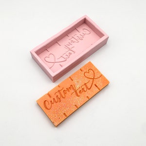 Custom Text, Medium Snap Bar Silicone Mould, Food and Skin Safe