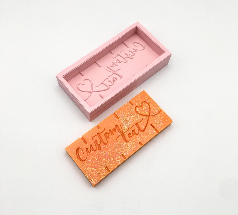 Custom Text, Medium Snap Bar Silicone Mould, Food and Skin Safe