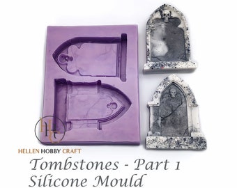 Tombstones Silicone Mould - part 1, Halloween mould for craft and confectionery