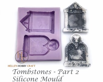 Tombstones Silicone Mould - part 2, Halloween mould for craft and confectionery
