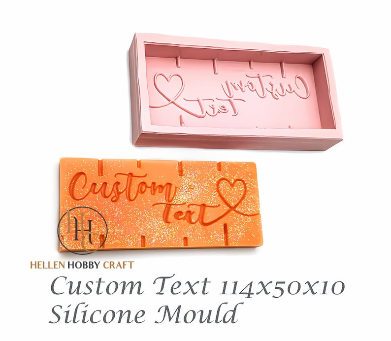 Custom Text, Medium Snap Bar Silicone Mould, Food and Skin Safe