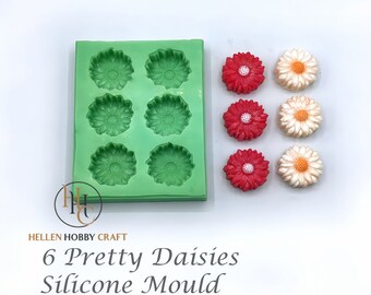 Six pretty daisies mould for craft and confectionery