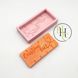 Custom Text, Medium Snap Bar Silicone Mould, Food and Skin Safe