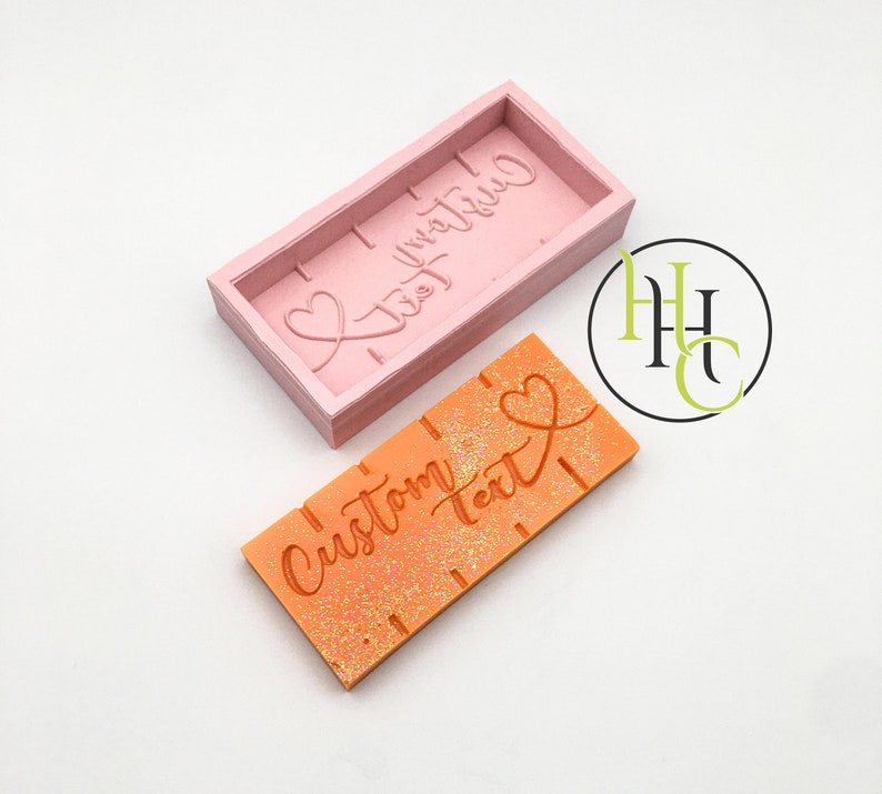 Custom Text, Medium Snap Bar Silicone Mould, Food and Skin Safe
