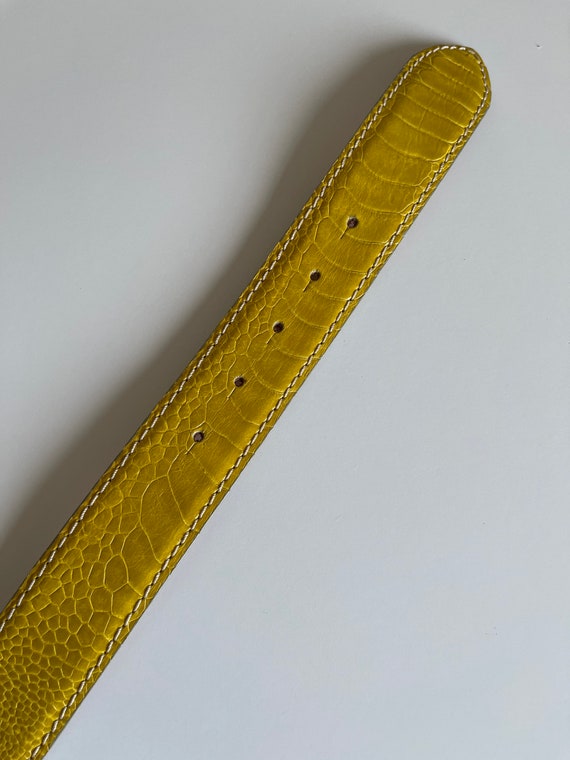 Vintage leather belt, women's belt golden starfis… - image 6