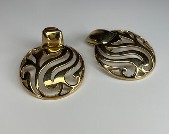 Vintage clip on earrings fashion jewelry designer earrings