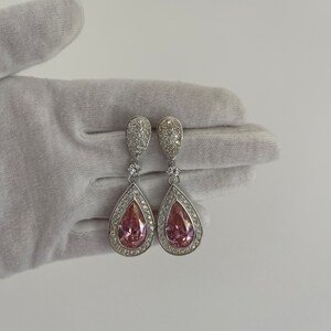 Brincos vintage elegantes em prata esterlina moda feminina brincos de casamento