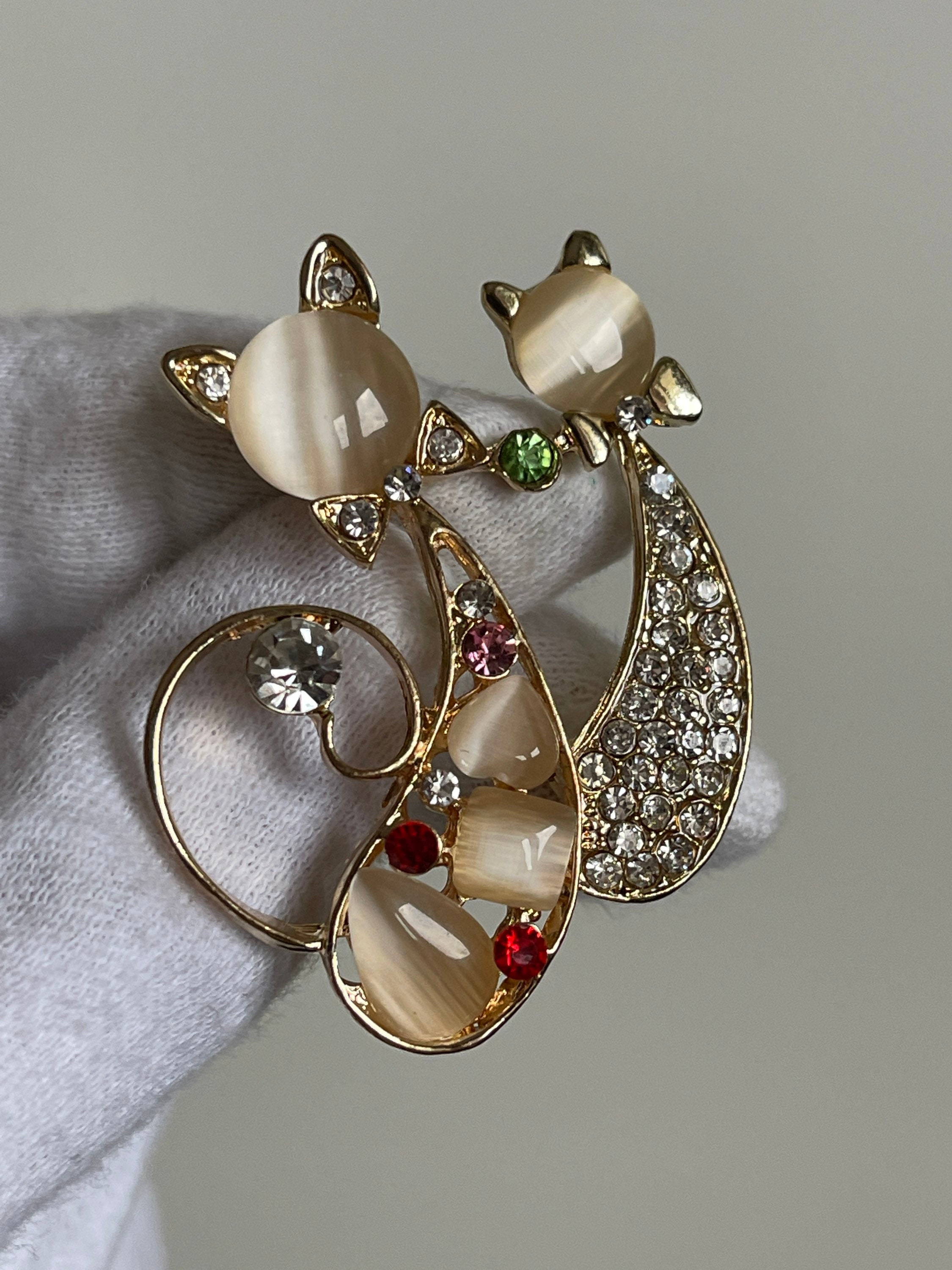 Broche Vintage Française Ancienne En Strass Verre - Occasion