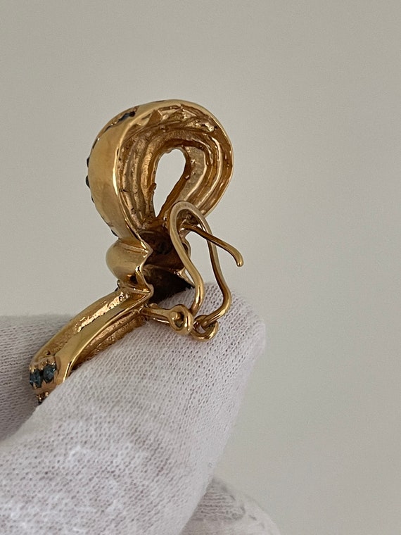 Schleife Ohrringe mit Strass Gold Farbe Ohrstecker - image 5