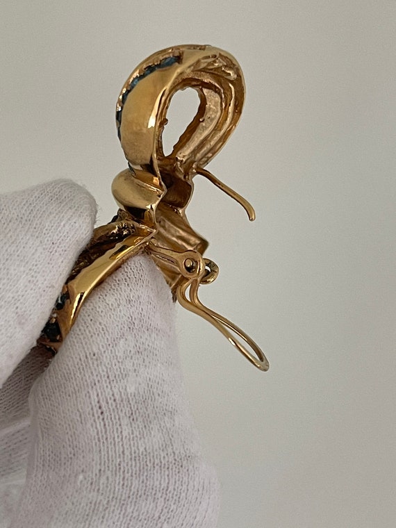 Schleife Ohrringe mit Strass Gold Farbe Ohrstecker - image 4