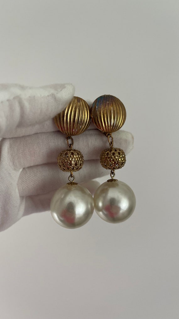 Ohrclips Vintage Perlen massive Modeschmuck