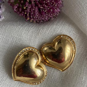 Vintage ear clips in the shape of a heart