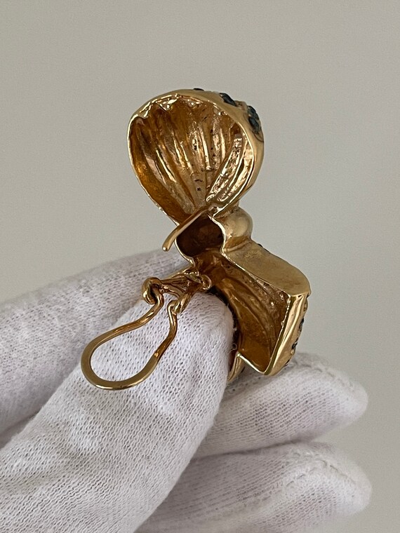 Schleife Ohrringe mit Strass Gold Farbe Ohrstecker - image 2