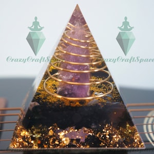 Amethyst Point Reiki Heilung Chakra Orgon Pyramide