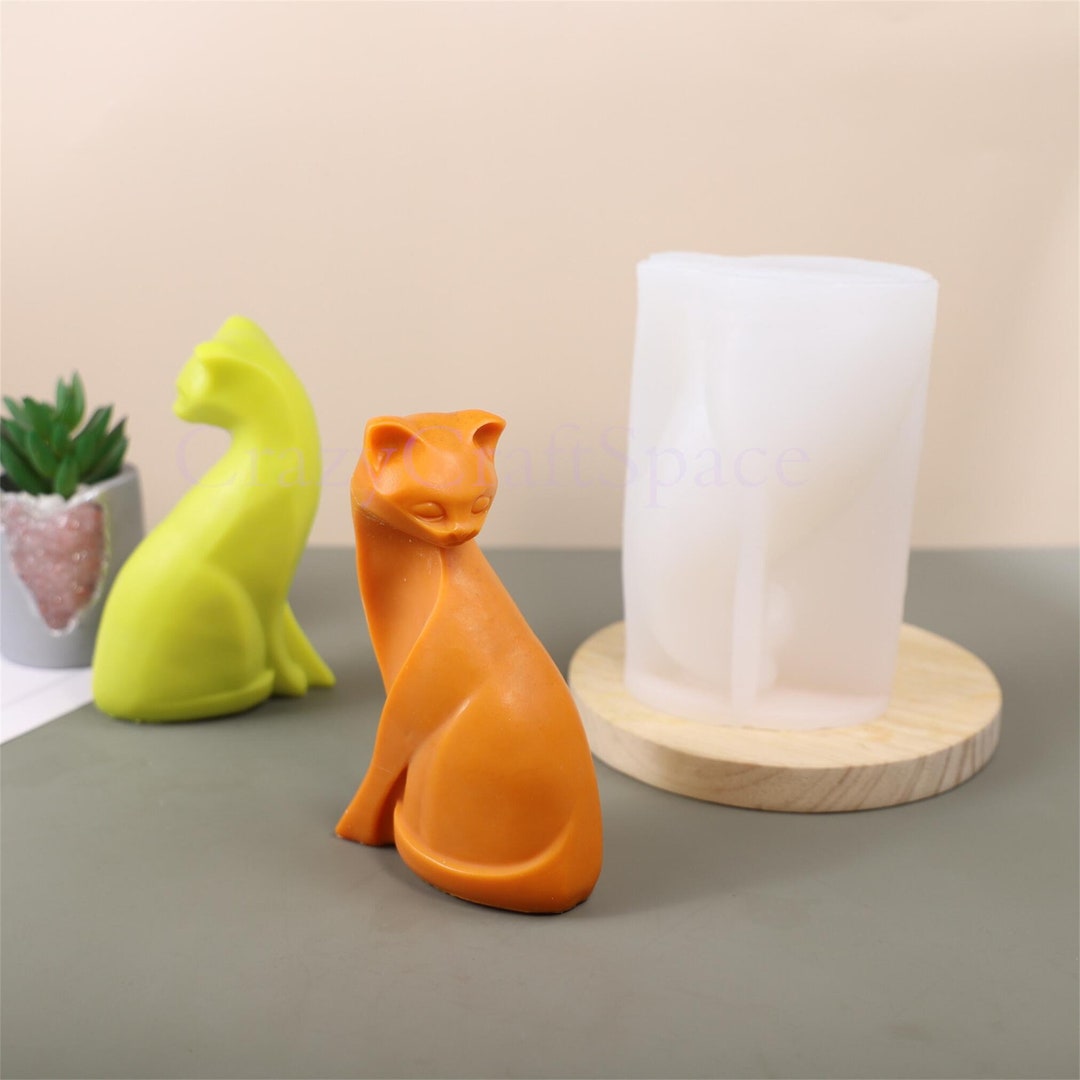 Elegant Cat Candle Mold Cat Resin Mold Kitten Lover Home Etsy