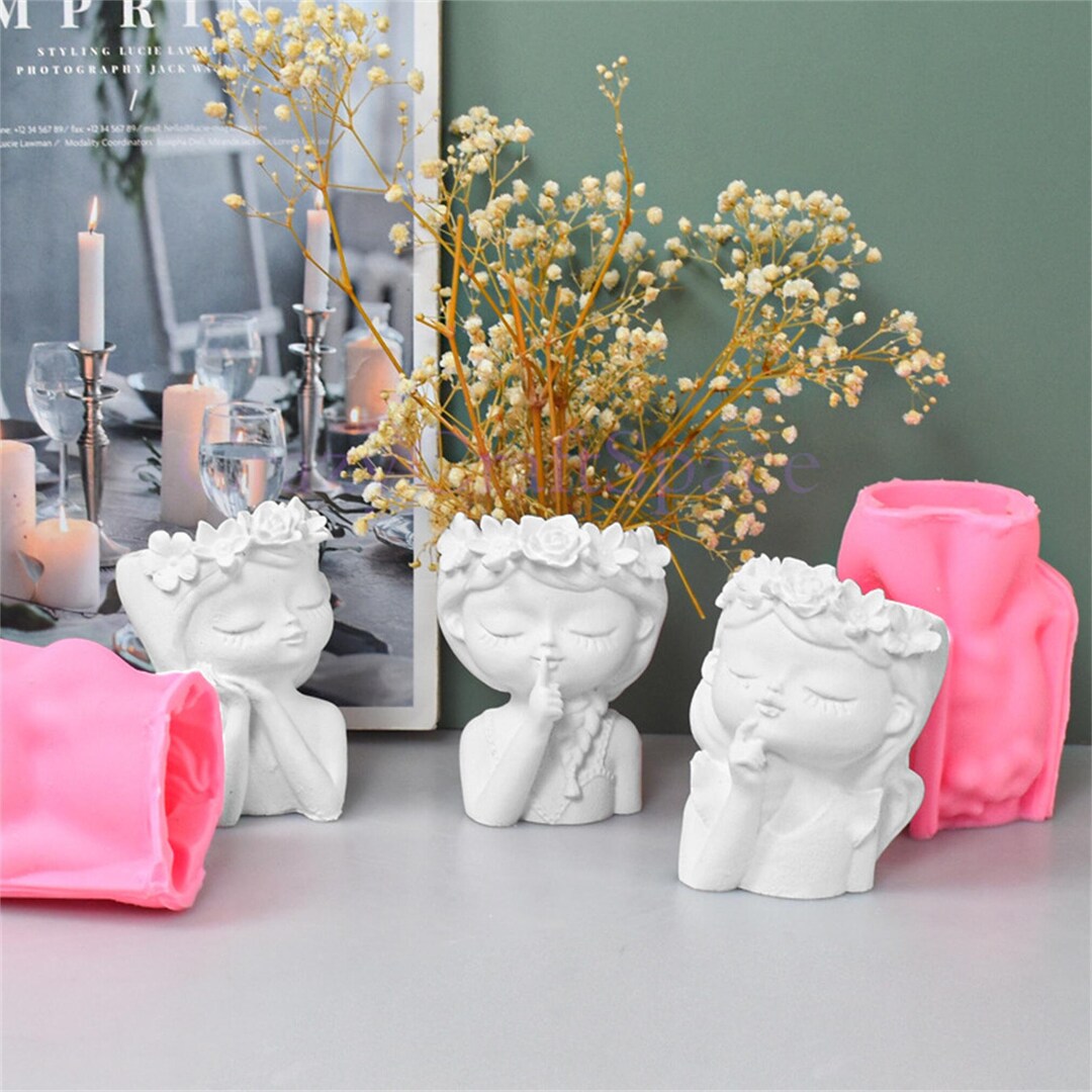 DIY Flower Girl Flower Vase Mold, Flower Pot Molds, Home Decorations
