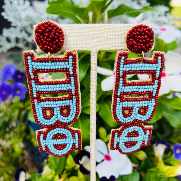 Pi Beta Phi Sorority Seed Bead Earrings