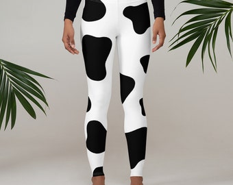 Indie Cow Print for Mom, Indie Popular Style, Gift for Mom, Gift for Best Friend, Yoga Pants, Cow Print Yoga Pants, Leggings for Her