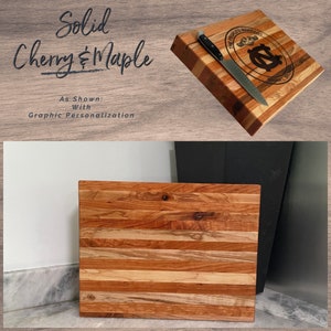 Personalized Butcher Block 2 Inch Thick Cutting Board Choose From Beautiful Ambrosia Maple, Cherry, Hickory, & Oak