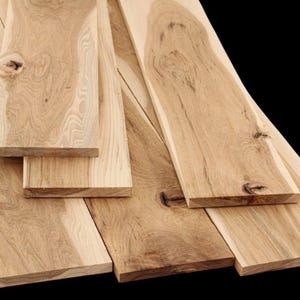 Premium Solid Hickory | 1/2 Inch, 3/4 Inch, and 1 Inch |Project Ready S4S Hickory Planks | Jointed, Planed & Sanded ~ Kiln Dried Hard Wood