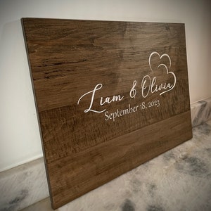 3D Personalized Wedding Guestbook Sign - 20&quot; x 30&quot; Carved Wooden Guestbook - 20x30 Wedding Guestbook Alternative - Hard Wood Guest Book