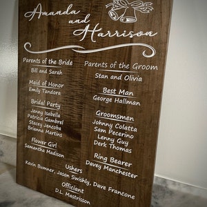 &quot;3D personalisierte Hochzeitsfeier Schild - 18 &quot;x 24&quot;&quot; geschnitztes hölzernes Brautparty Zeichen - 18x24 Hochzeitsprogramm Alternative - Hochzeitszeremonie Zeichen.&quot;