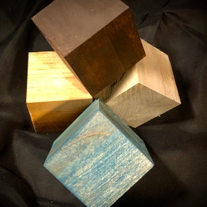 3.5" Wooden Crafting Blocks ~ Ultra Premium Solid Wood Blocks ~ 3.5x3.5x3.5 cubes for DIY Crafting ~ Natural or Stained