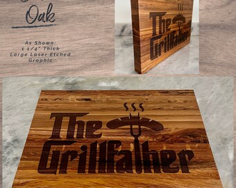 Personalized Butcher Block Cutting Board: Hickory, Cherry, Maple, or Oak