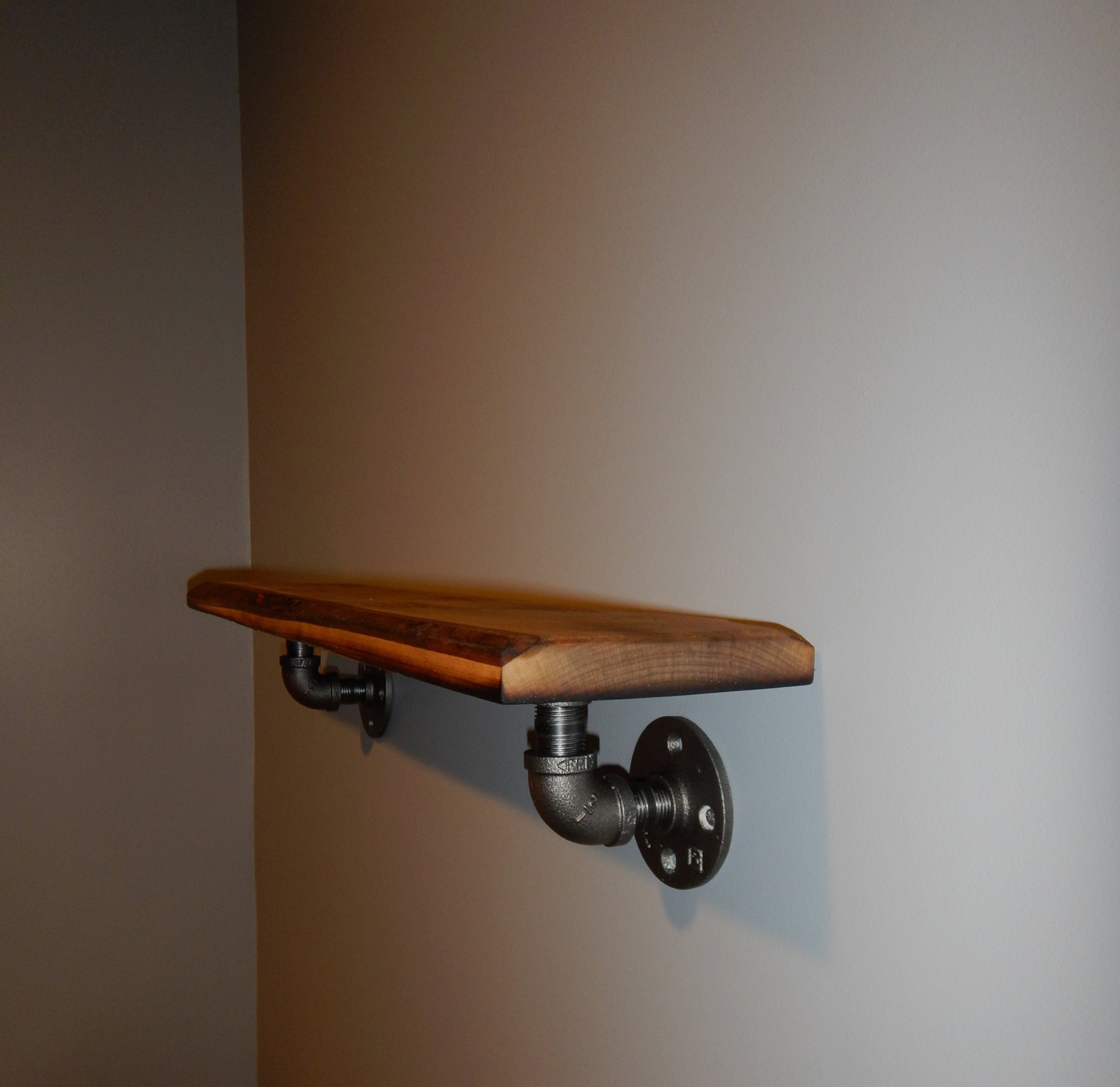Industrial Pipe Shelves Live Edge Floating Shelves Perfect Etsy