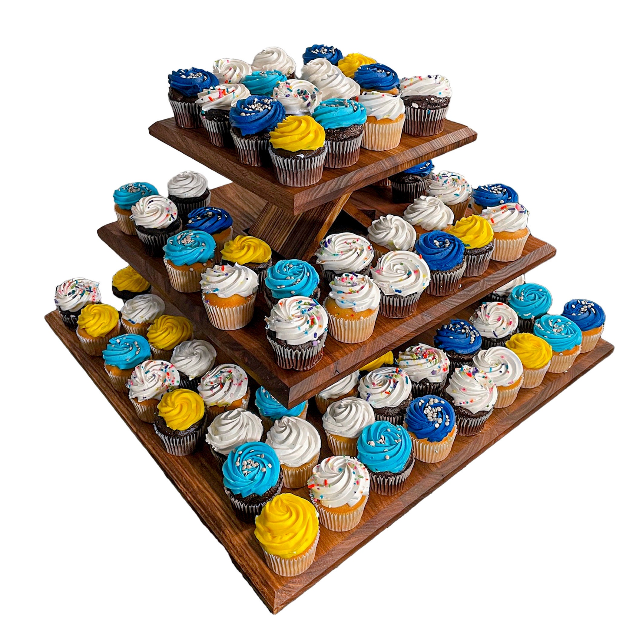 Cupcake Stand 3 Tier Houten Cake Stand Serveerstandaard Fruit Schotel Lade Dessert Houder Schotel Display Party Opslag