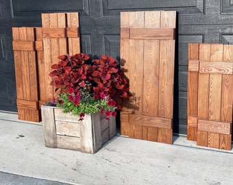 Cedar Board & Batten Shutters ~ Decorative Hardwood Shutters ~ Hand Crafted Quality Eastern Red Cedar Window Shutters ~ Rustic Shutters